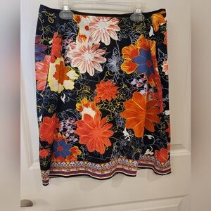 T Tahari Floral A-Line Skirt - 6